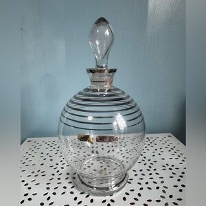 Vintage Eau de Cologne glass bottle with stopper.